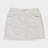 Kız Çocuk Düğmeli Etek Beyaz