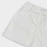 Kız Çocuk Düğmeli Etek Beyaz