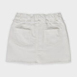 Kız Çocuk Düğmeli Etek Beyaz