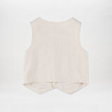 Erkek Çocuk Düğme Detaylı Yelek Bej