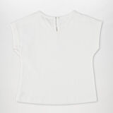 Kız Çocuk Baskı Detaylı T-Shirt Ekru