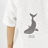 Erkek Çocuk Baskı Detaylı T-Shirt Beyaz