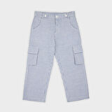 Erkek Çocuk Çizgi Desenli Pantolon Mavi