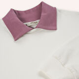 Kız Çocuk Yakalı Uzun Kollu T-Shirt Ekru