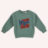 Erkek Çocuk Nakışlı Sweatshirt Yeşil