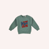 Erkek Çocuk Nakışlı Sweatshirt Yeşil