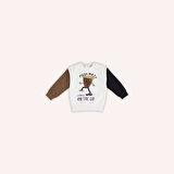 Erkek Çocuk Baskılı Sweatshirt Ekru