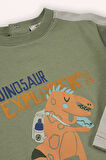 Erkek Çocuk Baskılı Uzun Kollu T-Shirt Bej