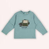 Erkek Çocuk Baskılı Uzun Kollu T-Shirt Mint