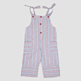 Kız Çocuk  Çizgi Desenli Salopet       