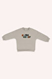 Erkek Çocuk Baskılı Sweatshirt Bej