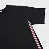 Erkek Çocuk Yanları Şerit Detaylı T-Shirt Siyah