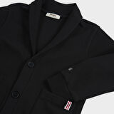 Erkek Çocuk Arma Detaylı Örme Ceket Beyaz