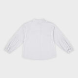 Kız Çocuk Yakası Dilim  Detaylı Gömlek Beyaz
