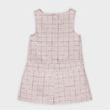 Kız Çocuk Tüvit Elbise Pudra