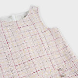 Kız Çocuk Tüvit Elbise Pudra