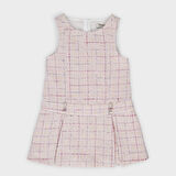 Kız Çocuk Tüvit Elbise Pudra