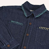 Kız Çocuk Denim Gömlek Lacivert