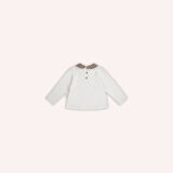 Kız Çocuk Bebe Yakalı T-Shirt Ekru