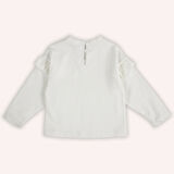 Kız Çocuk Nakışlı T-Shirt Ekru