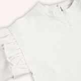 Kız Çocuk Nakışlı T-Shirt Ekru