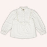 Kız Çocuk Düğmeli Gömlek Ekru