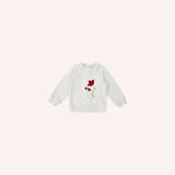Kız Çocuk Nakış Detaylı Sweatshirt Kırmızı