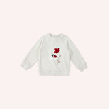 Kız Çocuk Nakış Detaylı Sweatshirt Kırmızı
