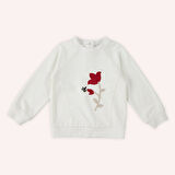 Kız Çocuk Nakış Detaylı Sweatshirt Kırmızı
