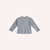 Kız Çocuk Cep Detaylı Triko Kazak Mavi