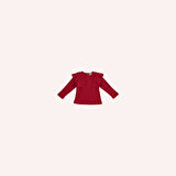 Kız Çocuk Kolları Fırfır Detaylı T-Shirt    