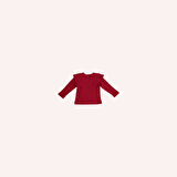 Kız Çocuk Kolları Fırfır Detaylı T-Shirt    