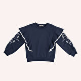 Kız Çocuk Nakışlı Sweatshirt Gül