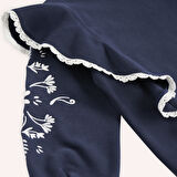 Kız Çocuk Nakışlı Sweatshirt Gül