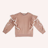 Kız Çocuk Nakışlı Sweatshirt Gül