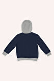 Erkek Çocuk Kapşonlu Sweatshirt Lacivert