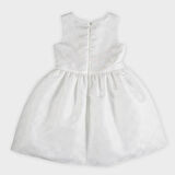 Kız Çocuk Kalp Desenli Parti Elbisesi Beyaz