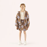 Kız Çocuk Kapüşonlu Mont Camel