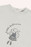 Kız Çocuk Baskı Detaylı Sweatshirt Ekru