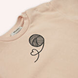 Kız Çocuk  Kabartma Baskılı Sweatshirt       