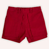Kız Çocuk Kadife Şort Kırmızı