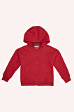 Kız Çocuk Kapşonlu Sweatshirt Kırmızı