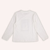 Kız Çocuk Sim Baskı Detaylı T-Shirt Ekru