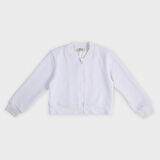 Kız Çocuk  Dokulu Fermuarlı Sweatshirt       