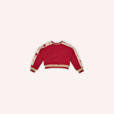 Kız Çocuk Kolları Parça Detaylı Sweatshirt Kırmızı