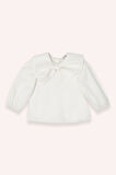 Kız Çocuk Fiyonk Detaylı Bluz Beyaz