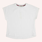 Kız Çocuk Baskı Detaylı T-Shirt Ekru