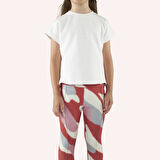 Kız Çocuk Baskı Detaylı T-Shirt Ekru