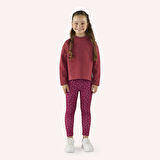 Kız Çocuk Yakası Fırfır Detaylı Sweatshirt Bordo