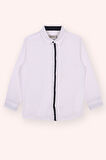 Erkek Çocuk Patı Bant Detaylı Gömlek Beyaz